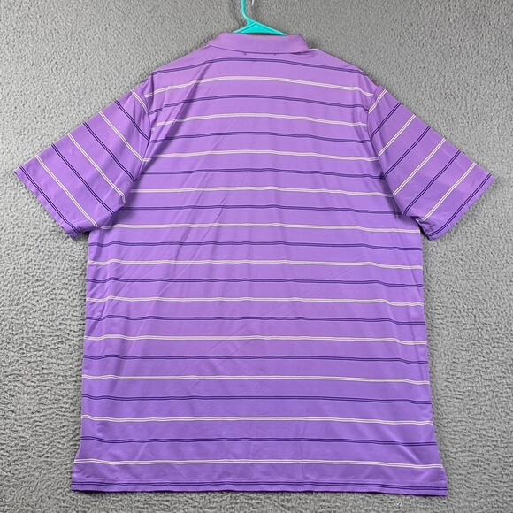 RLX Ralph Lauren Performance Golf Polo Shirt Men's XL Purple Striped Causal - Picture 8 of 9